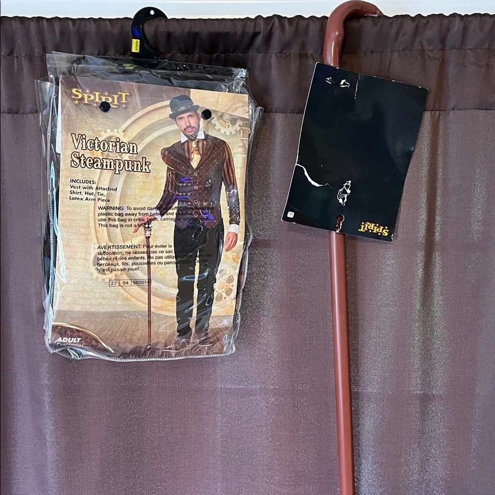 Spirit Victorian Steampunk Outfit with Brown Cane, Adult size medium - Picture 2 of 9